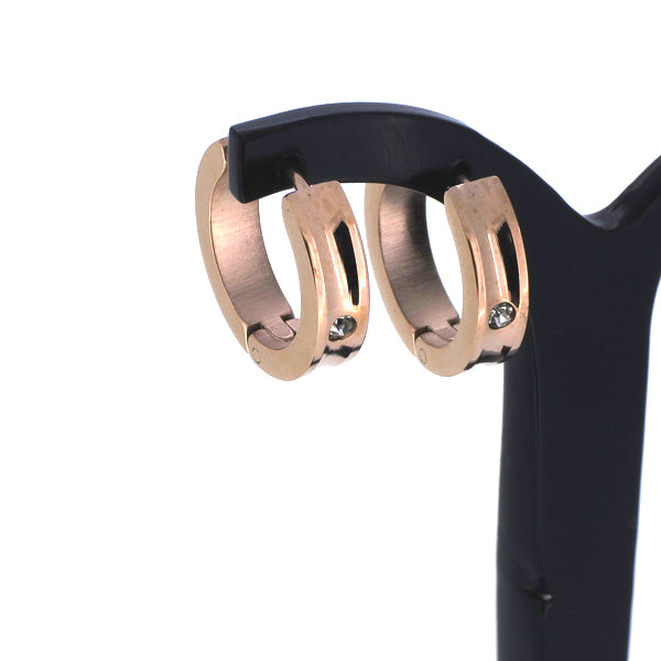 逆甲丸 フープピアス 2P 両耳用 ジルコニア ピンクゴールド