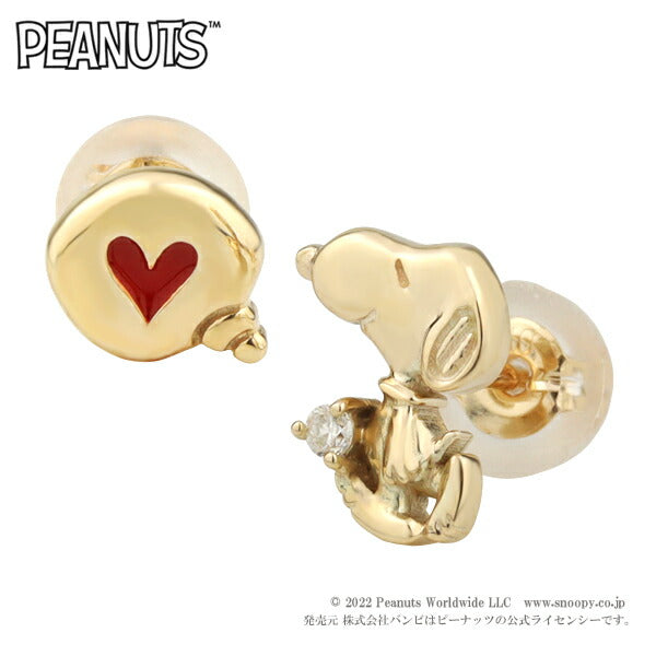 SNOOPY K10ゴールドのピアス - 鍛造の結婚指輪ブランドは日本製