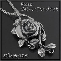 シルバー925フラワー 薔薇 ローズ ネックレス　50cm 楽天市場】薔薇ネックレス シルバー925 【刻印無料】 薔薇 バラ