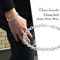 vintage 50g フローラルブレスレット ロールTバー シルバー　ローラー ロールチェーン シルバーブレスレット 18cm 19cm 20cm シルバー