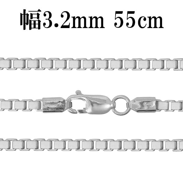 シルバーチェーン ネックレス チェーン ベネチアンチェーン 幅約3.2mm
