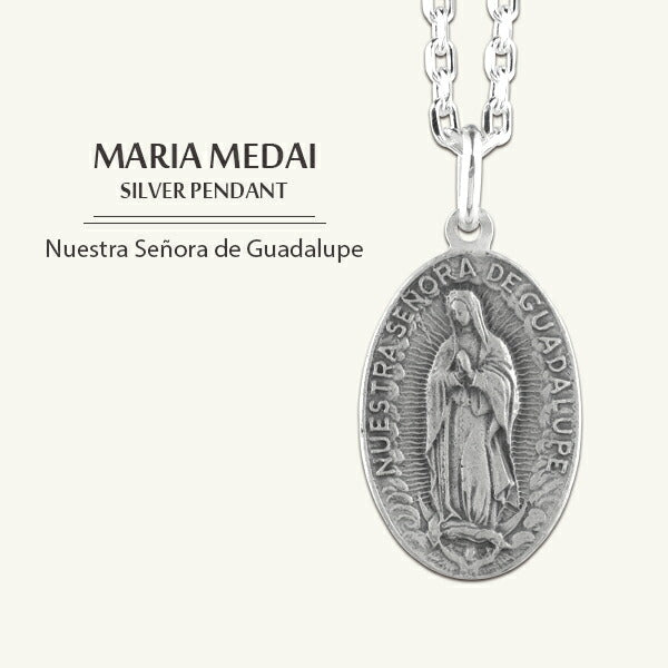 グアダルーペの聖母 マリア メダイ ラージ マット いぶし仕上げ
