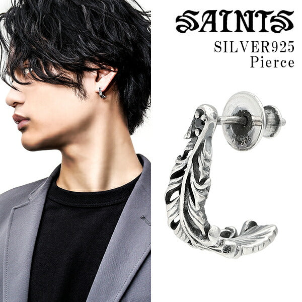 SAINTS セインツ フェザー ジルコニア ピアス 1P 片耳用 羽根 メンズ シルバーピアス シルバー925 シルバー シルバーアクセ – 新宿  銀の蔵